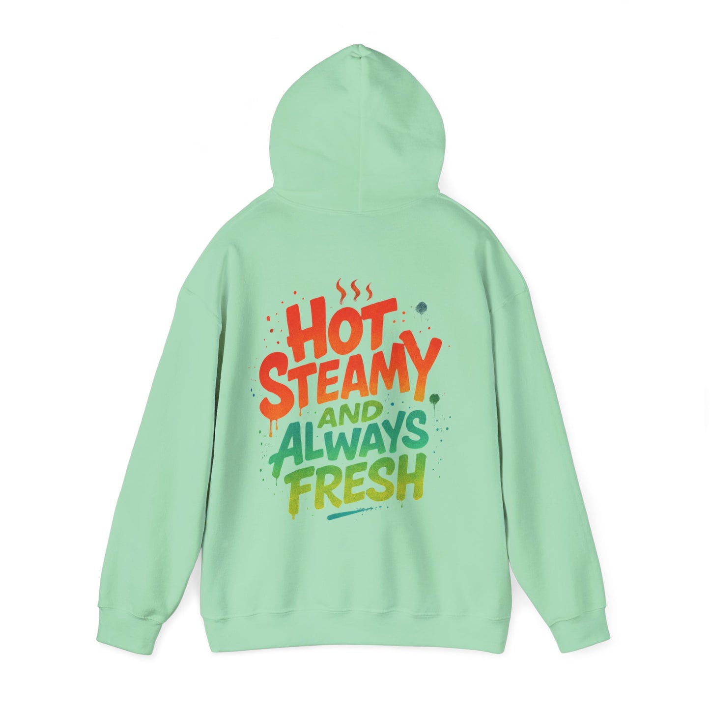 Colorful 'Hot Steamy and Always Fresh' Unisex Hoodie, Gift for Coffee Lovers, Casual Wear, Perfect for Birthdays, Chill Days