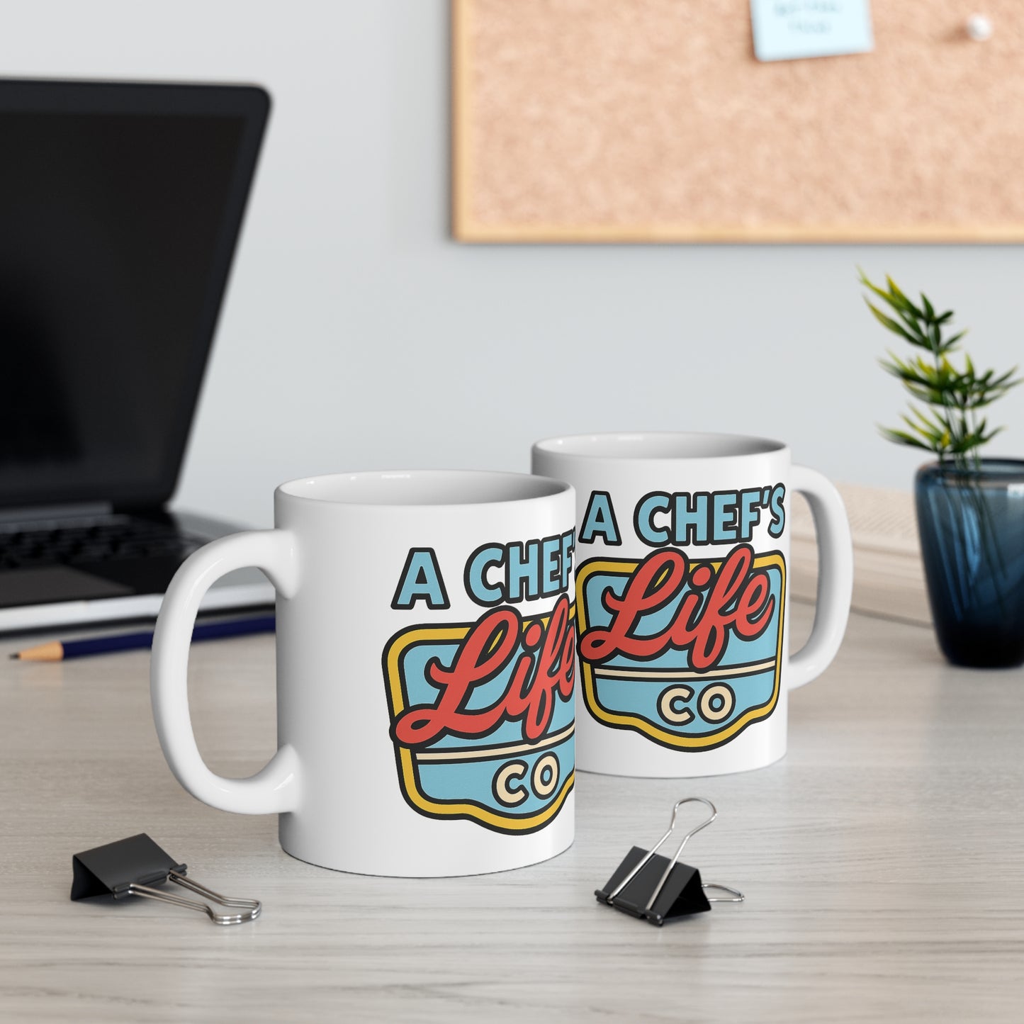 Chef's Life Ceramic Coffee Mug, Fun Kitchen Gift for Foodies, Personalised Brew Cup, Coffee Lover Gift, Chef Appreciation