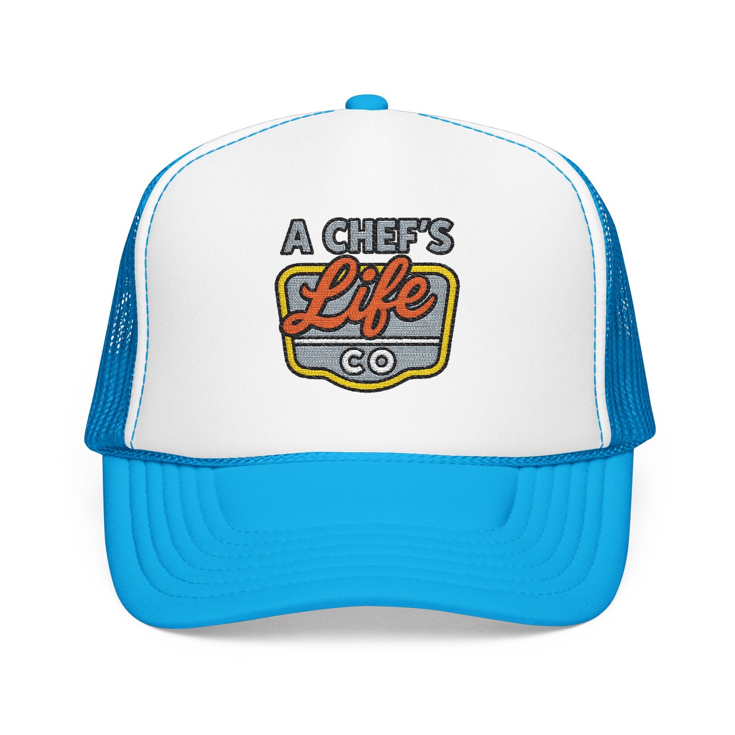 Chef's Life Foam Trucker Hat, Embroidered Cap for Cooking Enthusiasts, Foodie Gift, Summer Fashion, BBQ Accessory