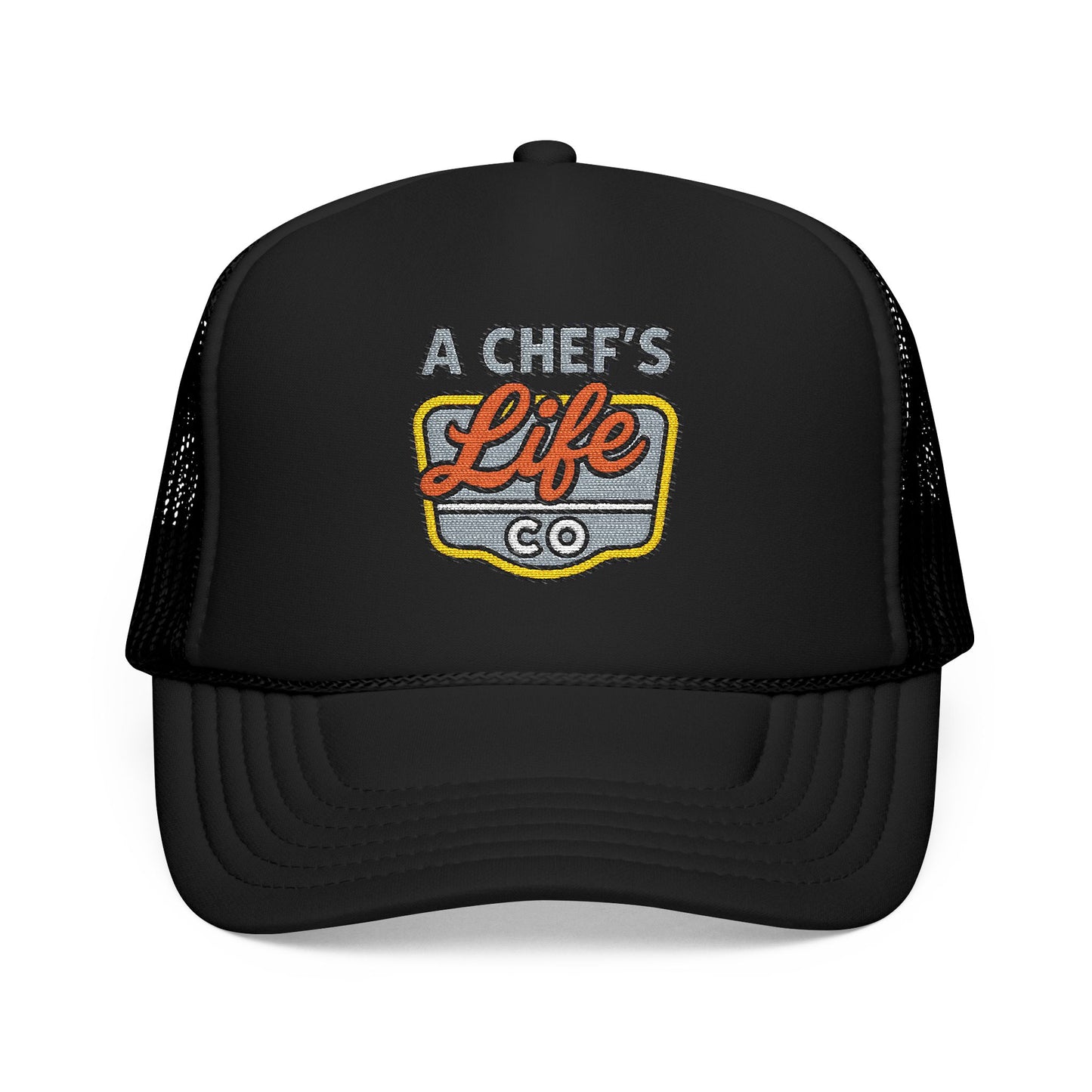 Chef's Life Foam Trucker Hat, Embroidered Cap for Cooking Enthusiasts, Foodie Gift, Summer Fashion, BBQ Accessory