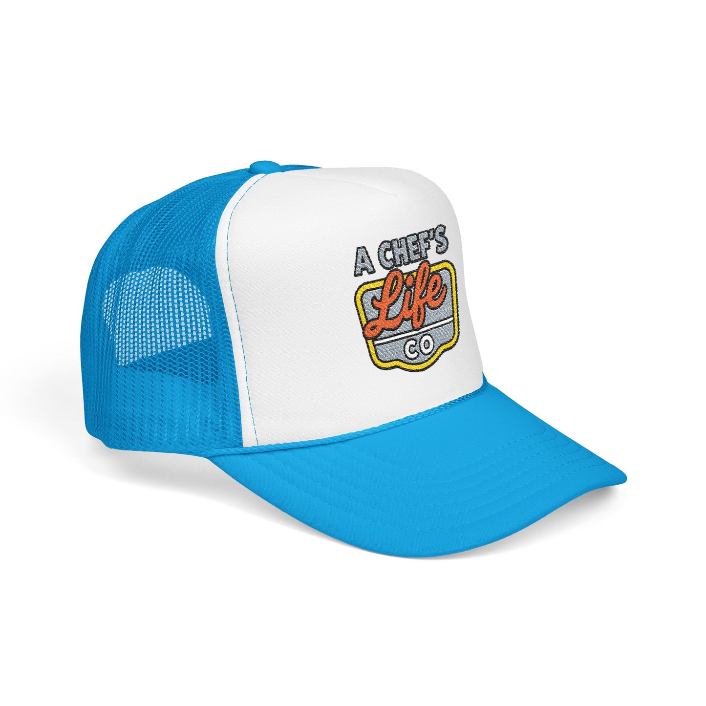 Chef's Life Foam Trucker Hat, Embroidered Cap for Cooking Enthusiasts, Foodie Gift, Summer Fashion, BBQ Accessory