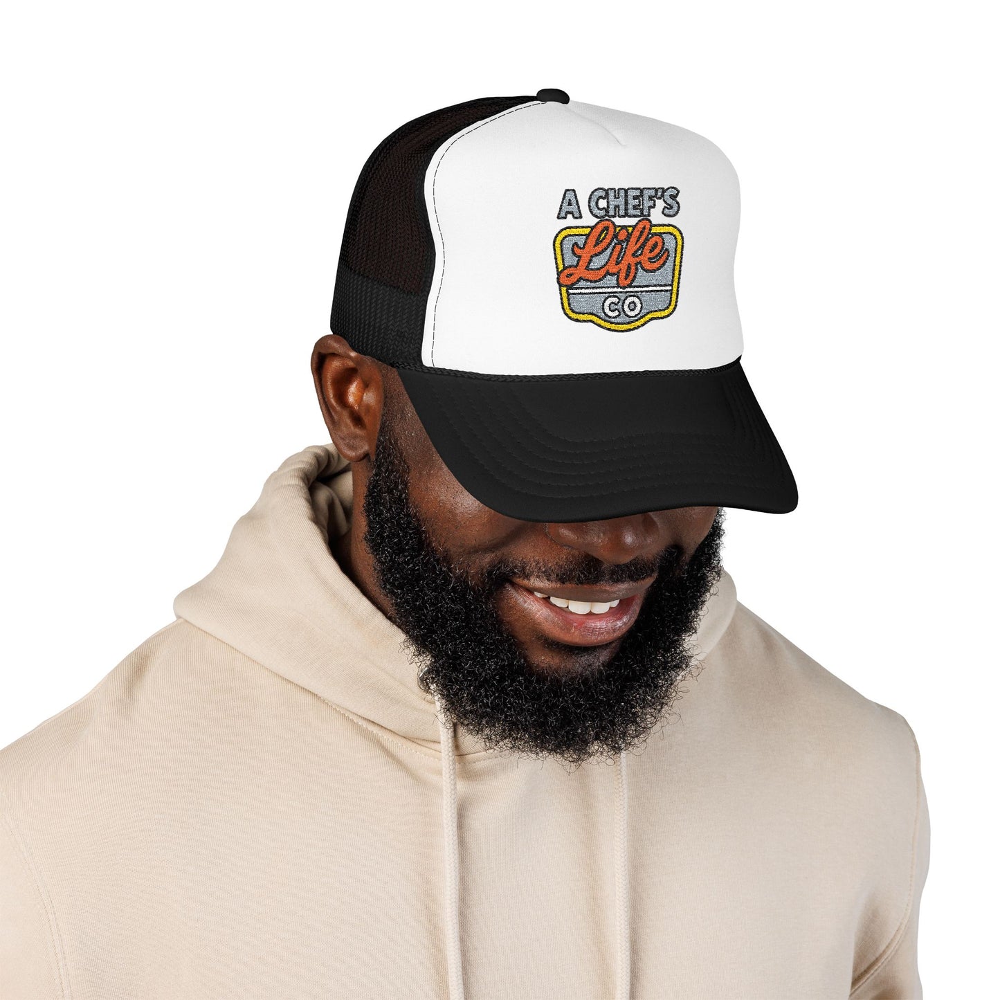 Chef's Life Foam Trucker Hat, Embroidered Cap for Cooking Enthusiasts, Foodie Gift, Summer Fashion, BBQ Accessory