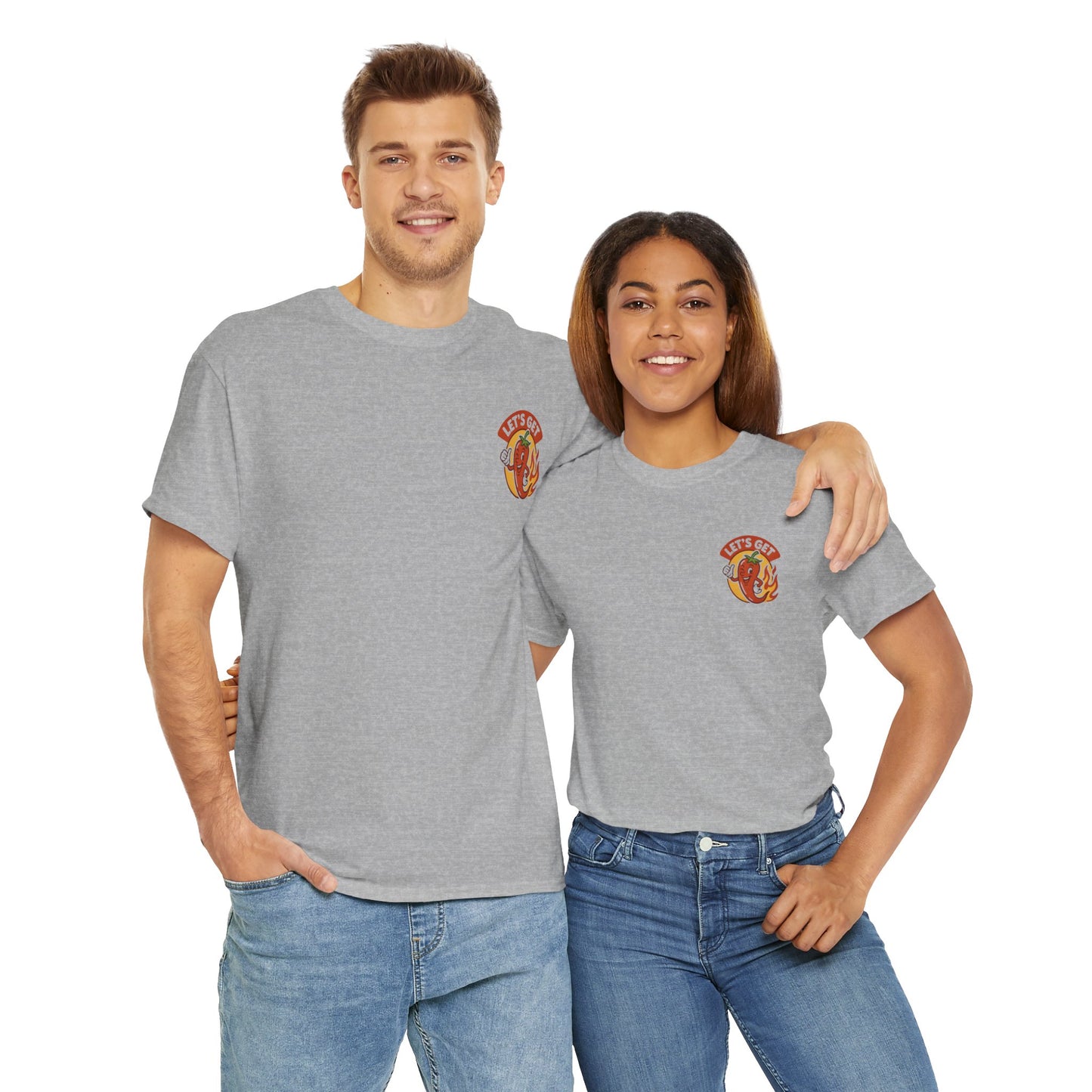 Spicy Themed Unisex Tee | Let's Get Fired Up T-Shirt, Fun Gift for Foodies, Summer BBQ, Casual Wear, Party Outfit, Spice Lover
