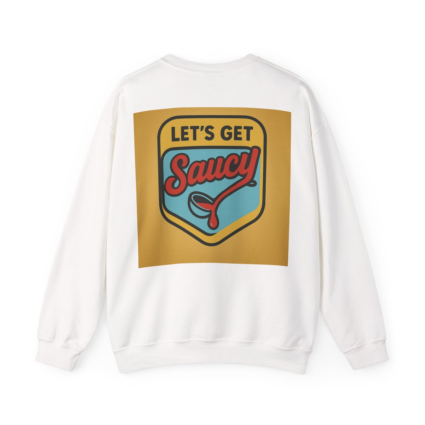 Vintage Let's Get Saucy Unisex Sweatshirt, Fun Gift for Foodies, Trendy Lounge Wear, Cozy Casual Attire, Perfect for Parties, Holidays