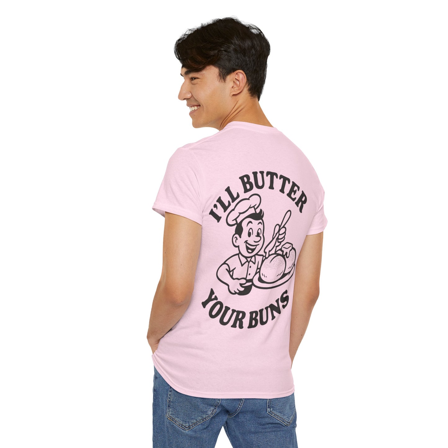 Funny Chef T-Shirt, I'll Butter Your Buns Tee, Baking Gift, Foodie Humor Shirt, Kitchen Lover Apparel, Cute Cooking Tee