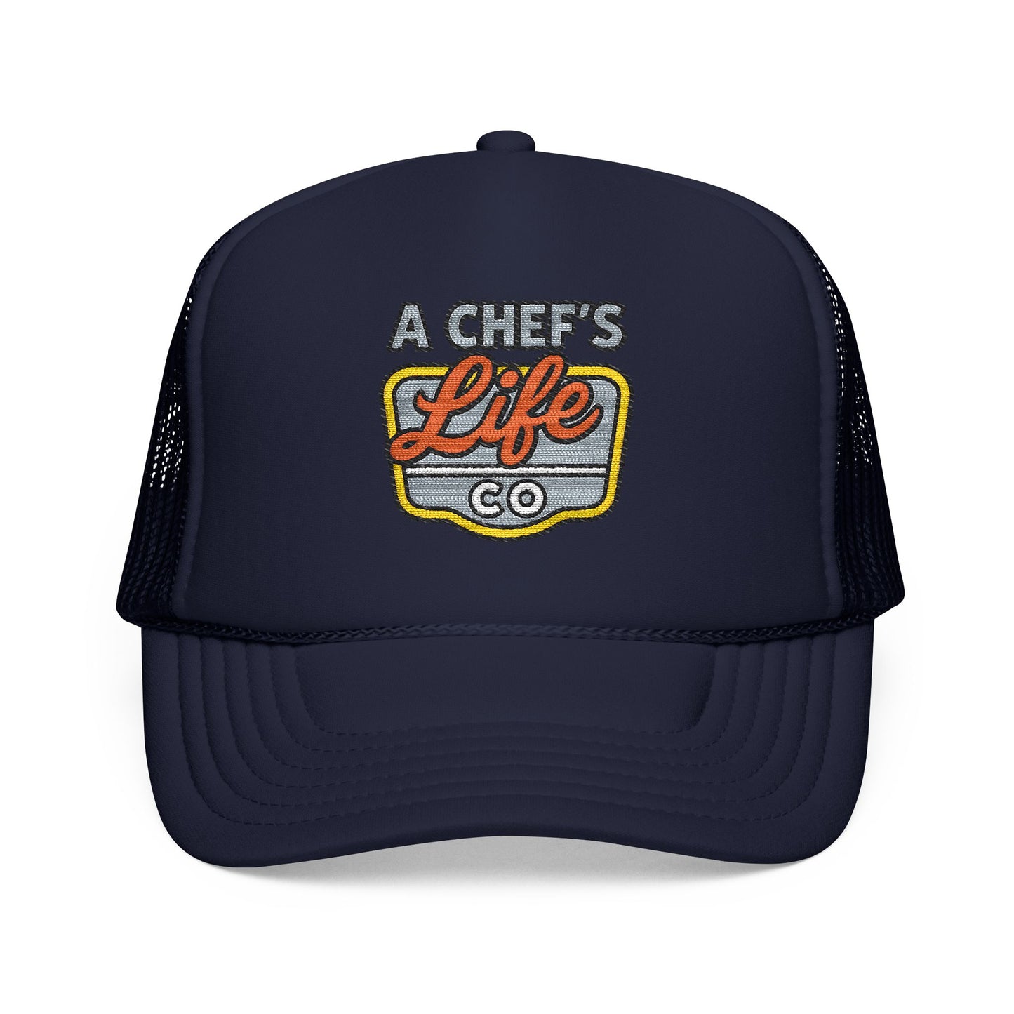 Chef's Life Foam Trucker Hat, Embroidered Cap for Cooking Enthusiasts, Foodie Gift, Summer Fashion, BBQ Accessory
