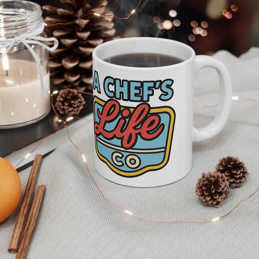 Chef's Life Ceramic Coffee Mug, Fun Kitchen Gift for Foodies, Personalised Brew Cup, Coffee Lover Gift, Chef Appreciation