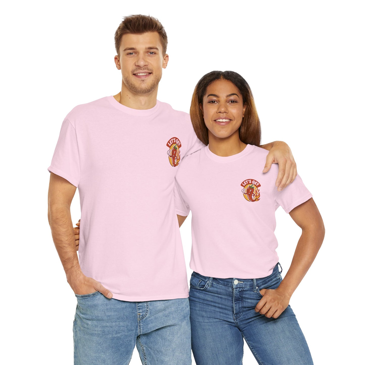 Spicy Themed Unisex Tee | Let's Get Fired Up T-Shirt, Fun Gift for Foodies, Summer BBQ, Casual Wear, Party Outfit, Spice Lover