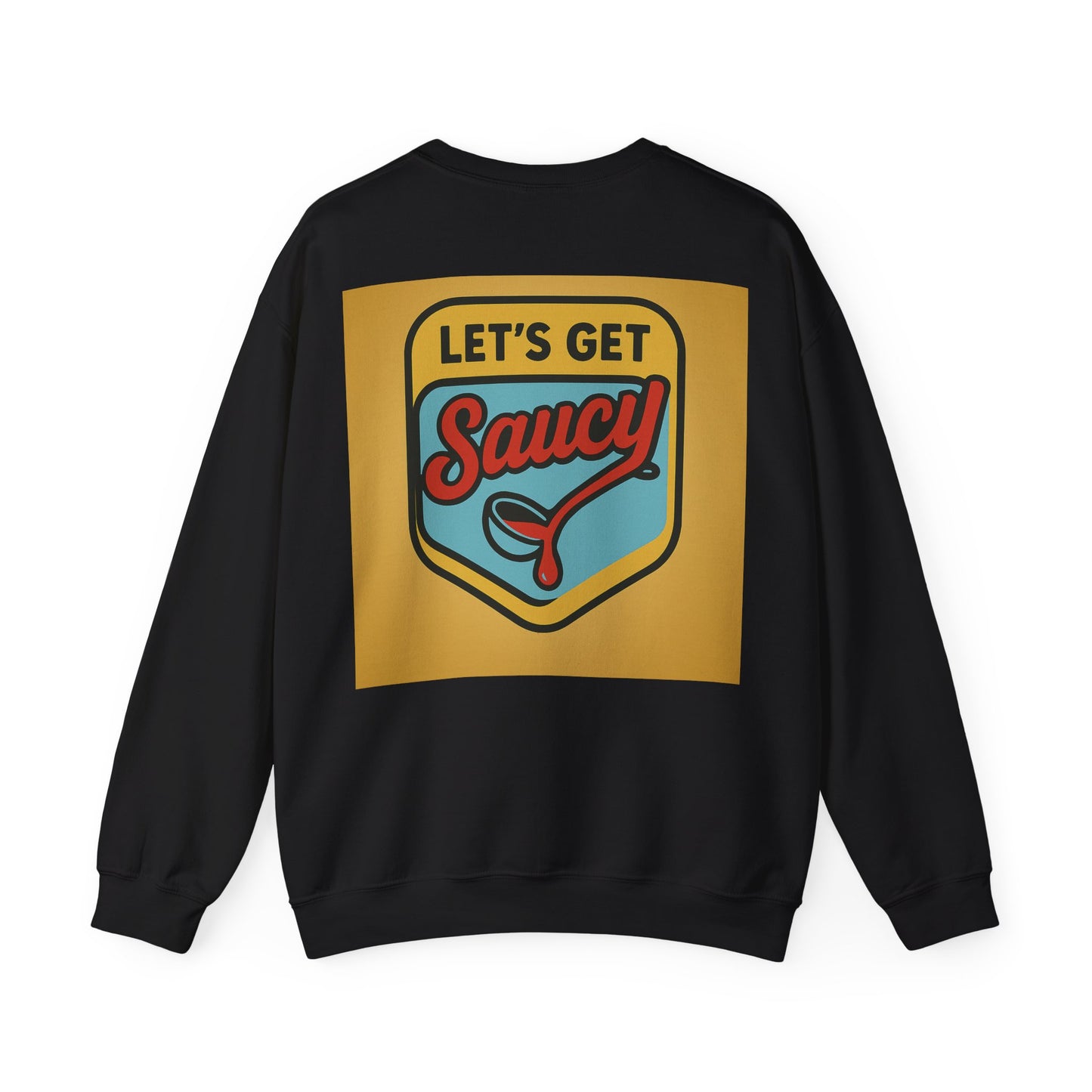 Vintage Let's Get Saucy Unisex Sweatshirt, Fun Gift for Foodies, Trendy Lounge Wear, Cozy Casual Attire, Perfect for Parties, Holidays