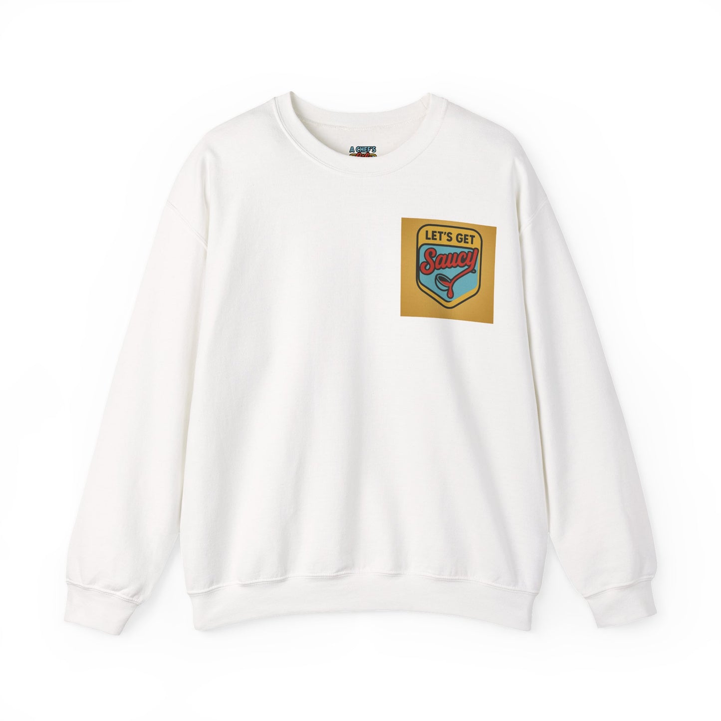Vintage Let's Get Saucy Unisex Sweatshirt, Fun Gift for Foodies, Trendy Lounge Wear, Cozy Casual Attire, Perfect for Parties, Holidays