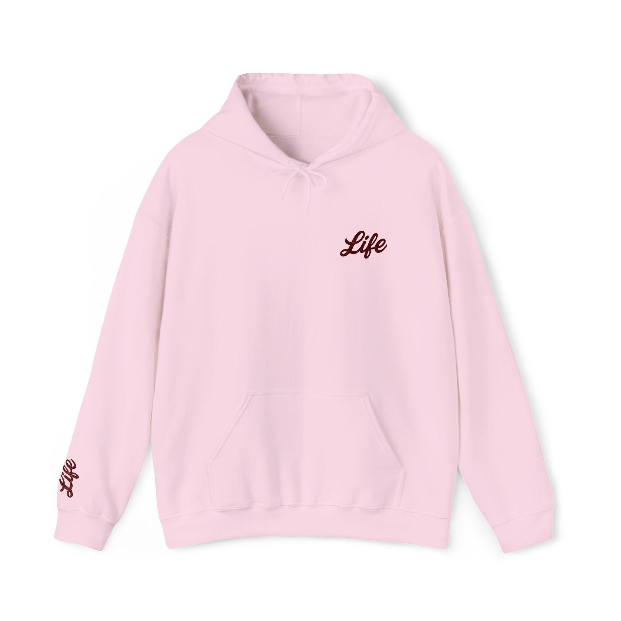 Life Script Hoodie — Minimalist Embroidered Chest & Sleeve Sweatshirt