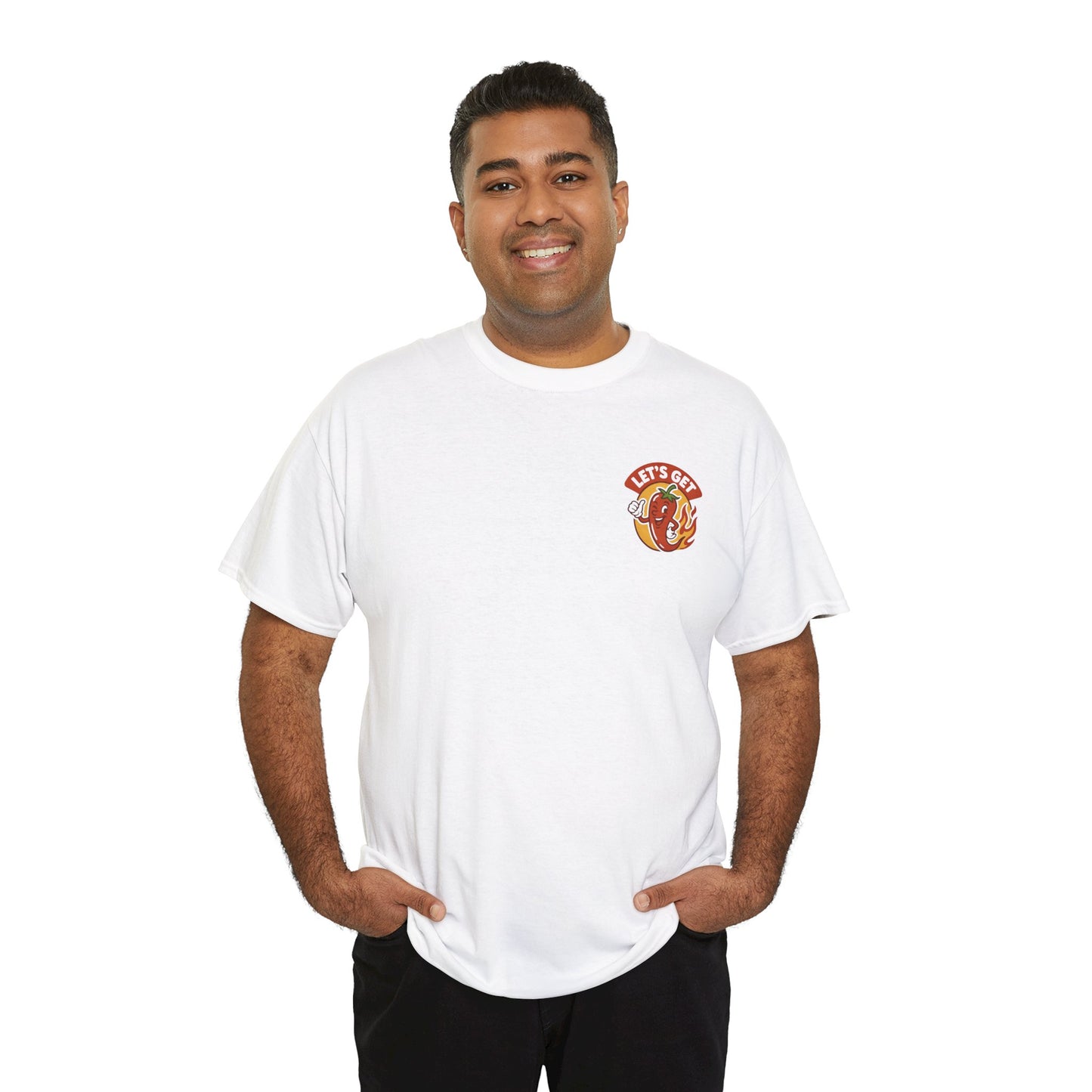 Spicy Themed Unisex Tee | Let's Get Fired Up T-Shirt, Fun Gift for Foodies, Summer BBQ, Casual Wear, Party Outfit, Spice Lover