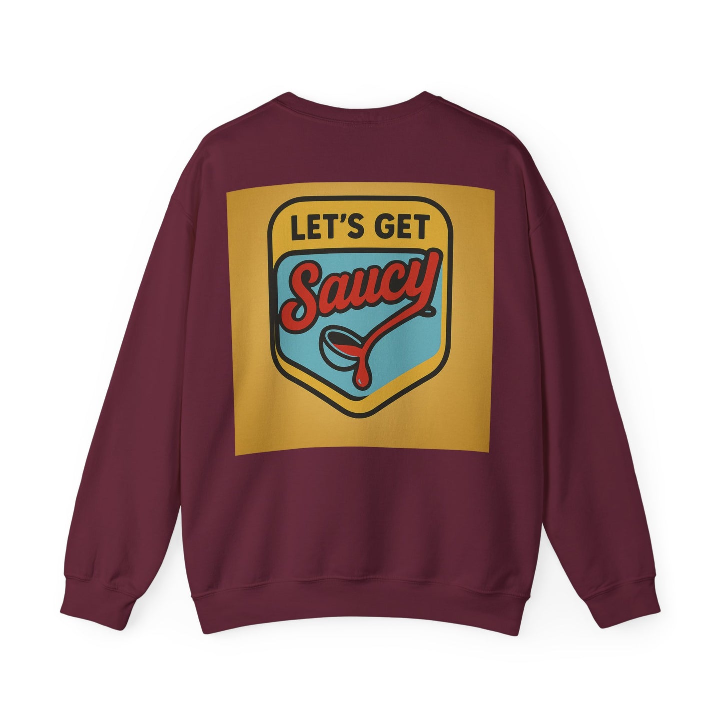 Vintage Let's Get Saucy Unisex Sweatshirt, Fun Gift for Foodies, Trendy Lounge Wear, Cozy Casual Attire, Perfect for Parties, Holidays