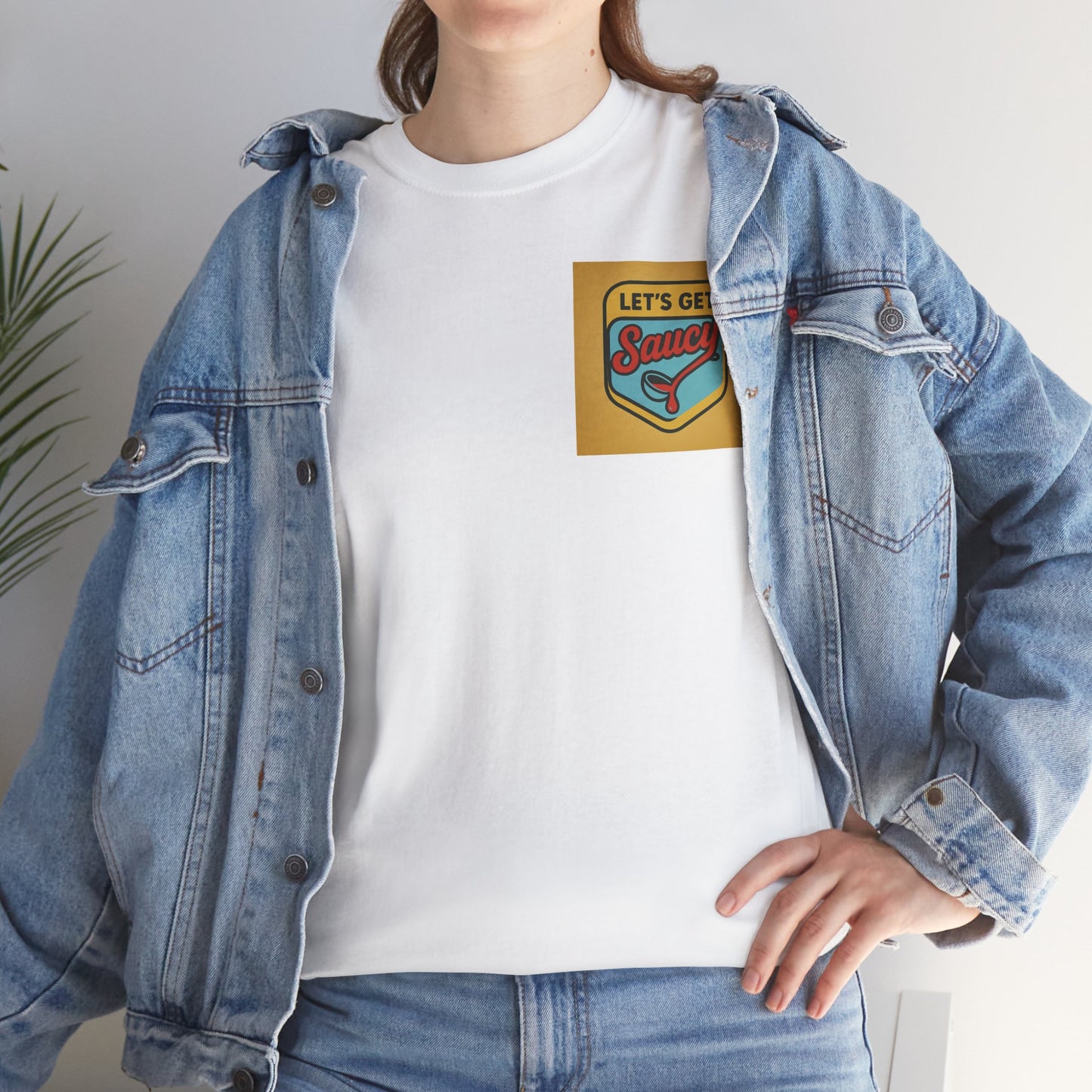 Lets Get Saucy T-Shirt, Unisex Tee, Funny Food Shirt, Sarcastic Unisex Top, Humorous Graphic Tee, Foodie Gift