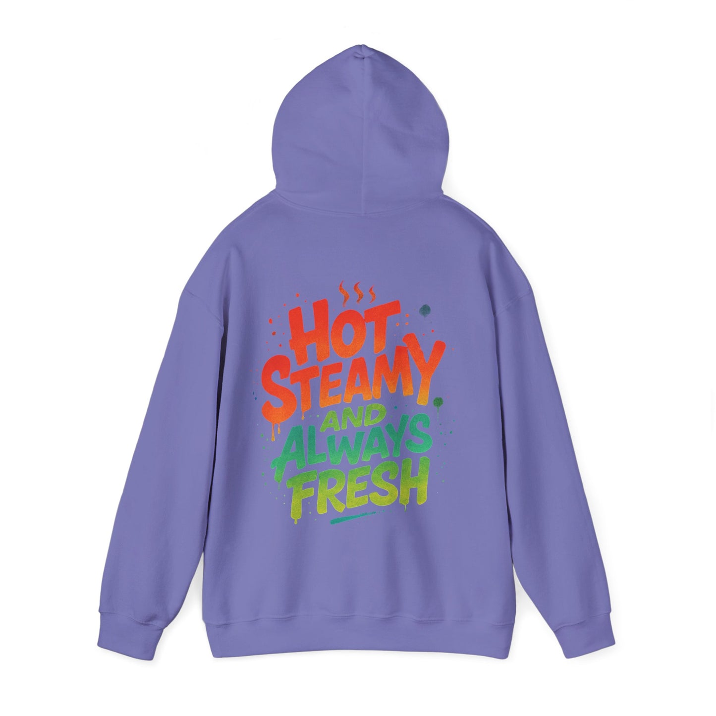Colorful 'Hot Steamy and Always Fresh' Unisex Hoodie, Gift for Coffee Lovers, Casual Wear, Perfect for Birthdays, Chill Days