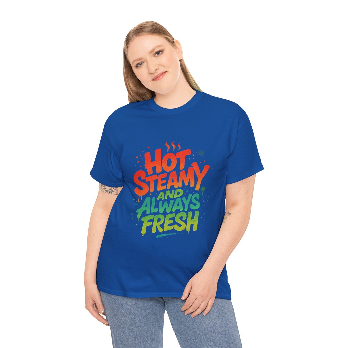 Hot Steamy and Always Fresh Tee - Fun Unisex Jersey Shirt, Casual Wear, Gift for Foodies, Unique Fashion, Summer Outing Essential