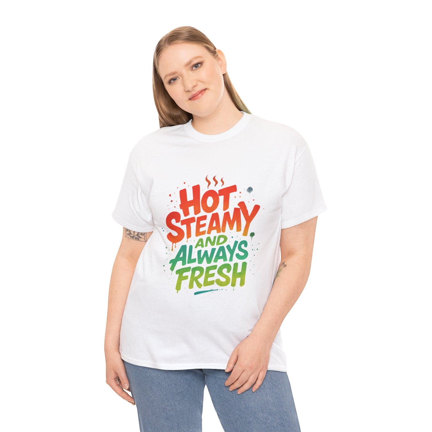 Hot Steamy and Always Fresh Tee - Fun Unisex Jersey Shirt, Casual Wear, Gift for Foodies, Unique Fashion, Summer Outing Essential