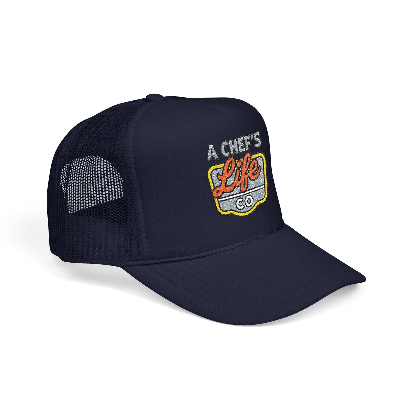 Chef's Life Foam Trucker Hat, Embroidered Cap for Cooking Enthusiasts, Foodie Gift, Summer Fashion, BBQ Accessory